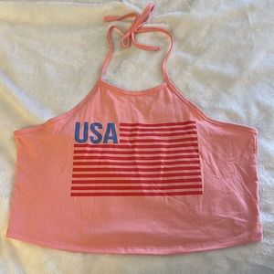 USA halter crop top